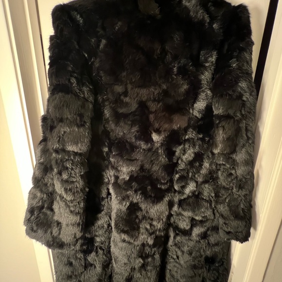 Vtg Gen Paulson Fairmount Olympic Hotel US Rabbit Black Genuine Fur Coat Lux 50s - Picture 4 of 14